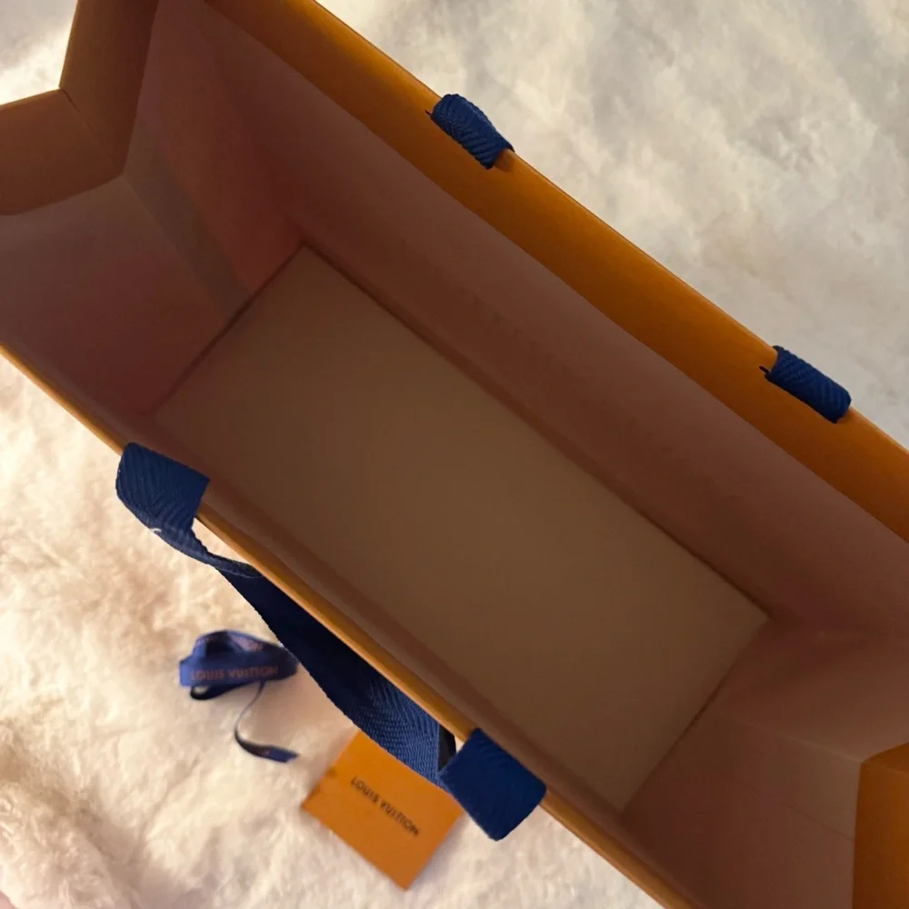 Louis Vuitton Shopping Bag with Blue Ribbon